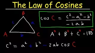 Law of Cosines, Finding Angles & Sides, SSS & SAS Triangles - Trigonometry