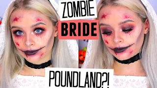 TESTING POUNDLAND MAKEUP- HALLOWEEN STYLE! ZOMBIE BRIDE | sophdoesnails