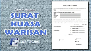 Contoh SURAT KUASA WARISAN