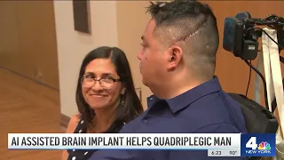 A.I. assisted brain implant helps quadriplegic man move his arms again | NBC New York