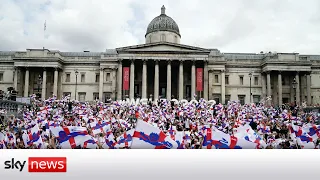 In full: Fan celebrations kick off in Trafalgar Square following England Women’s EURO 2022 win