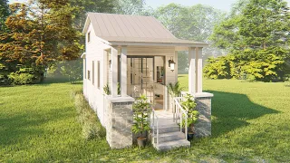 Beautiful Tiny House with Bedroom Loft Design Idea 3x6 Meters (18 Sqm) ( 200 Sqft )