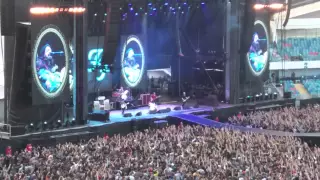 Dave Grohl is carried out on stage with broken leg