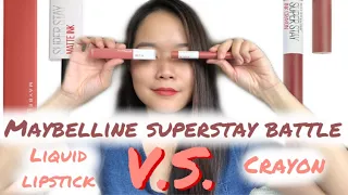 MAYBELLINE SUPERSTAY MATTE INK CRAYON VERSUS MAYBELLINE SUPER STAY LIQUID LIPSTICK