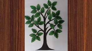 how to make beautiful paper tree Art/DIY wall hanging craft/best paper craft for home decor