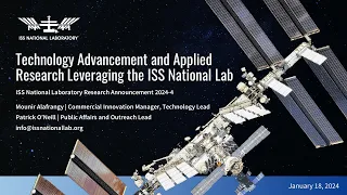 NLRA 2024-4: Technology Advancement and Applied Research Leveraging the ISS National Lab