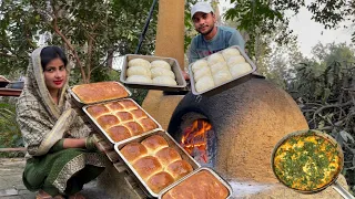 Bread Recipe❤️ Healthy Village Breakfast with Fresh Baked Bread and Chicken Keema Masala I ASMR I