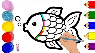 Fish Drawing, Painting & Coloring For Kids and Toddlers | easy drawing ‎@Gul-e-ZahraArt
