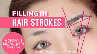 MICROBLADING HAIR STROKES TUTORIAL- filling in 3D 6D eyebrow pattern ! ✨
