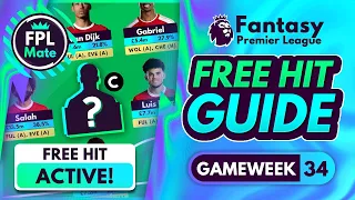 FPL GW34 MY FREE HIT TEAM! | Free Hit Draft Guide for Double GW 34 Fantasy Premier League 2023-24