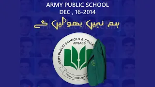A Tribute To APS  Peshawar || Army Public School || 16-DEC-2014 || HUM NAHI BHOLY