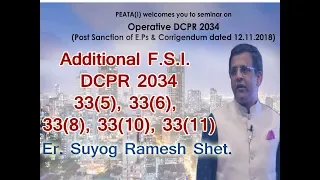 Additional F.S.I. DCPR, 33(5), 33(6), 33(8), 33(10), 33(11) : Suyog Ramesh Shet,