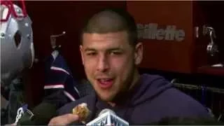 Aaron Hernandez Eating Chicken During Interview