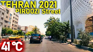 TEHRAN 2021, Piroozi Street 4K, 41 °C, July 2021 | تهران، خیابان پیروزی