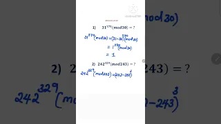 modular exponentiation || the remainder when 242^329 is divided by 243