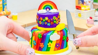Miniature Two-tier Rainbow Chocolate Cake Decorating 🌈🌈 Best Of  Miniature Cake Recipe