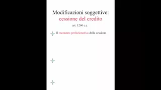 Le modificazioni soggettive nel rapporto obbligatorio