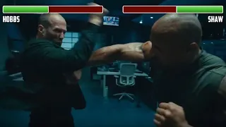 Hobbs vs. Shaw WITH HEALTHBARS | Office Fight | HD | Furious 7