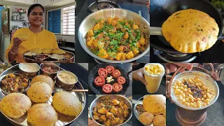 summer स्पेशल +Breakfast🍱 Aloo masala🌺 Masala puri🌺 Tamatar chutney🌺 Boondi raita🌺 Mango milkshake