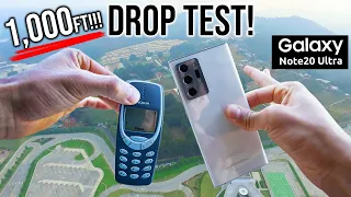 Samsung Galaxy Note 20 Ultra DROP TEST from 1000FT!! - vs NOKIA 3310