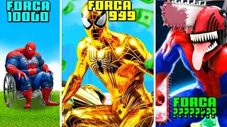 +7 FORMAS DE EVOLUIR O HOMEM-ARANHA PARA OS +PODEROSOS DO GTA 5! (O FILME - Chainsaw Miranha, Iron..