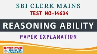 SBI CLERK MAINS TEST NO-14634 |REASONING ABILITY| TEST PAPER