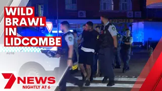 Wild brawl outside the Lidcombe library | 7NEWS