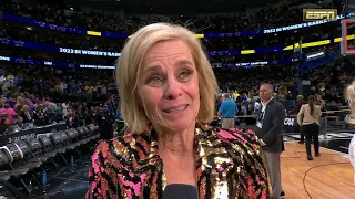 Kim Mulkey fights back tears after LSU wins national championship | ESPN College Basketball