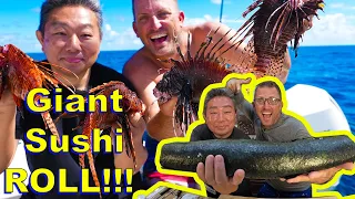 Giant "Golden" Sushi Roll!!! {Catch Clean Cook} Ft. Chef Hiroyuki Terada