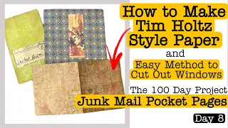 How to Make Tim Holtz Style Paper & Creating Envelope Pocket Pages. Beginners Tutorial. Junk Journal