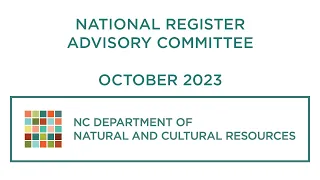 National Register Advisory Committee - October 12 2023