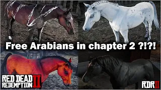 Four free Arabian Horse in chapter 2 in Red Dead Redemption 2 in 2021 - Black Arabian, RDR2.