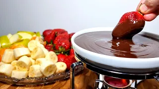 FONDUE DE CHOCOLATE 🍫 CASEIRO | SUPER PRÁTICO E RÁPIDO