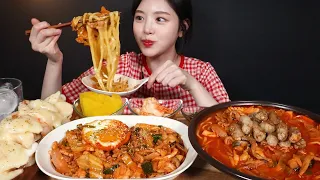 SUB)Gopchang Jjamppong, Spicy Bibimbap & Creamy Shrimp Mukbang ASMR Eating Sounds