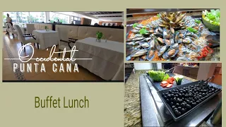 Occidental Punta Cana hotel resort all inclusive, in the Dominican Republic.  buffet lunch.
