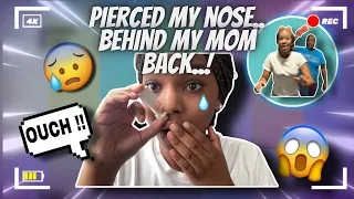 I Pierced My Nose Without Permission || MOM REACTION