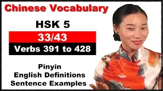 Chinese Vocabulary Course - HSK 5 Full Course / Verbs 391 to 428 (33/43)