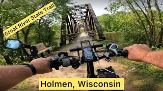 Long Version-2 hours of E Biking on the Great River Trail in Holmen Wisconsin on May 11, 2024 🧀🧀🧀🧀