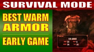 Skyrim SURVIVAL MODE Gameplay - How to Get the BEST WARM ARMOR & CLOTHING Early Game!