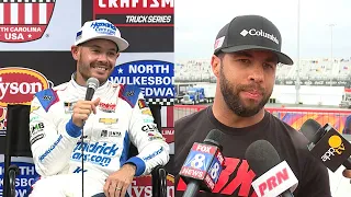 BUBBA WALLACE GETS BOO’D AT NORTH WILKESBORO AFTER TRUCK RACE - KYLE LARSON RESPONDS