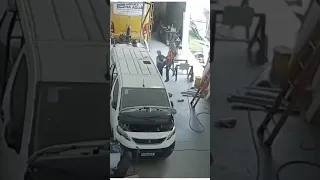 Height work accident | safety harness saves worker 😲