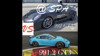 992 GT3 Dominates 991.2 GT3 @ Spa Francorchamps - Side-by-Side