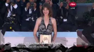 Charlotte Gainsbourg -- photo session with the "Best actress prize" for Antichrist