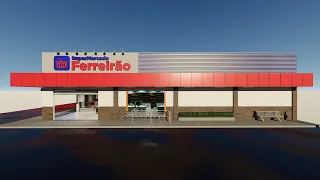 Projeto Supermercado - Supermercado Ferreirão - Maquete 3D