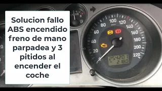 Solucion fallo ABS encendido freno de mano parpadea y 3 pitidos al encender el coche