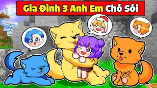 NABEE EM BÉ MỒ CÔI ĐƯỢC GIA ĐÌNH 3 ANH EM CHÓ SÓI NHẬN NUÔI TRONG MINECRAFT 👶🐺