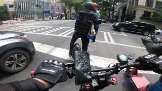 PEV Group Ride in Downtown Charlotte on the Wolf Warrior Electric Scooter | 4K Ride Footage