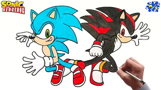 Sonic and Shadow Drawing || How to Draw Sonic and Shadow Easy Step by Step