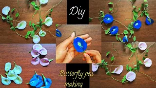 How to make realistic looking Butterfly pea||Clitoria Ternatea