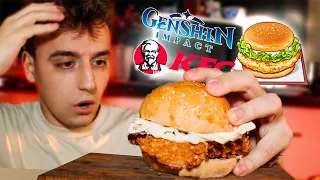 Повторяю еду из Genshin Impact🍔 Золотой Куриный Бургер KFC